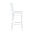 Pemberly Row Bar Stools in White Beechwood Set of 2 with Footrest