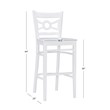 Pemberly Row Bar Stools in White Beechwood Set of 2 with Footrest