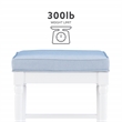 Pemberly Row Faux Leather Bar Stools in White and Blue Set of 2