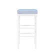 Pemberly Row Faux Leather Bar Stools in White and Blue Set of 2