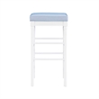 Pemberly Row Faux Leather Bar Stools in White and Blue Set of 2