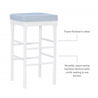 Pemberly Row Faux Leather Bar Stools in White and Blue Set of 2