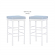 Pemberly Row Faux Leather Bar Stools in White and Blue Set of 2