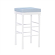 Pemberly Row Faux Leather Bar Stools in White and Blue Set of 2