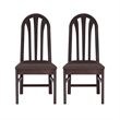 Pemberly Row Set of 2 Faux Leather Dining Chairs in Dark Brown