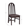Pemberly Row Set of 2 Faux Leather Dining Chairs in Dark Brown