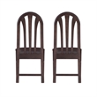 Pemberly Row Set of 2 Faux Leather Dining Chairs in Dark Brown