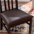 Pemberly Row Set of 2 Faux Leather Dining Chairs in Dark Brown