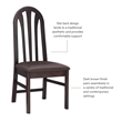 Pemberly Row Set of 2 Faux Leather Dining Chairs in Dark Brown