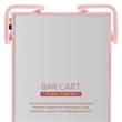 Pemberly Row Metal and Mirrored 2-Level Rolling Bar Cart in Pink