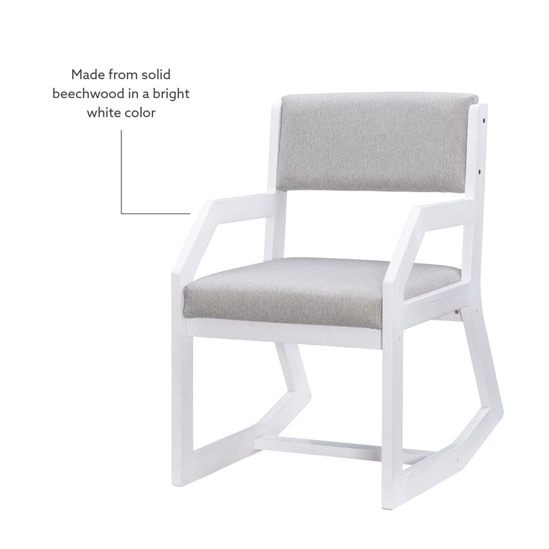 Pemberly Row Solid Wood Commercial 2-Position Sled Base Chair in White