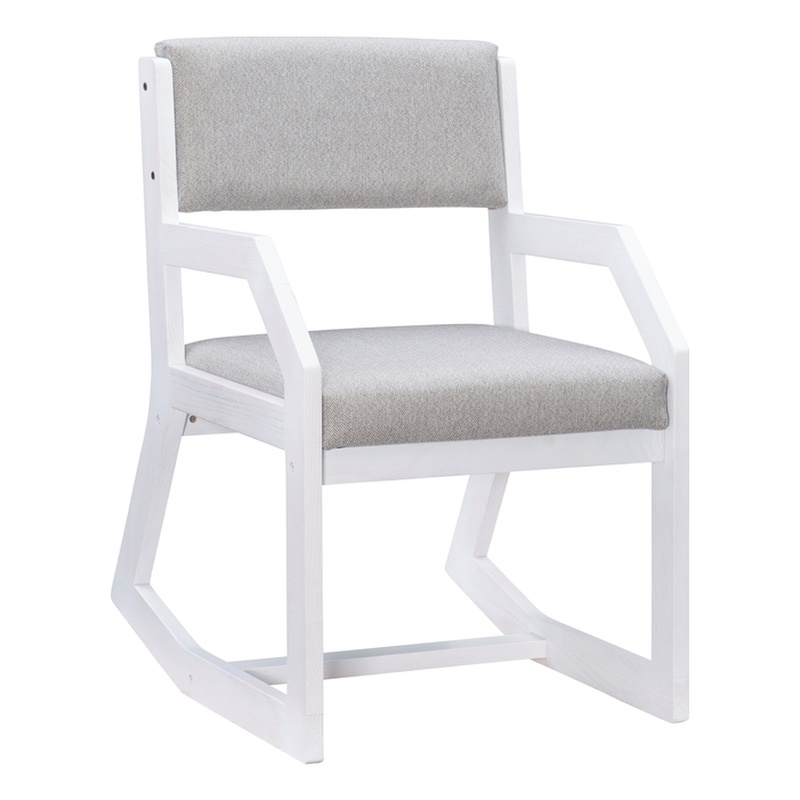 Pemberly Row Solid Wood Commercial 2-Position Sled Base Chair in White