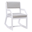 Pemberly Row Solid Wood Commercial 2-Position Sled Base Chair in White
