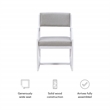 Pemberly Row Solid Wood Commercial 2-Position Sled Base Chair in White