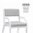 Pemberly Row Solid Wood Commercial 2-Position Sled Base Chair in White