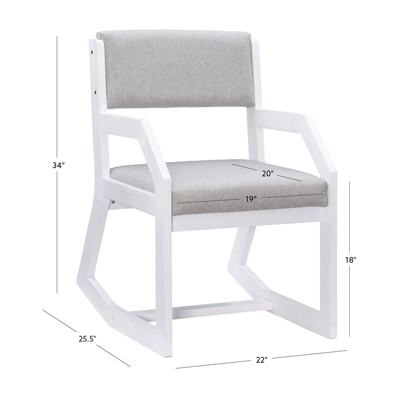 Pemberly Row Solid Wood Commercial 2-Position Sled Base Chair in White