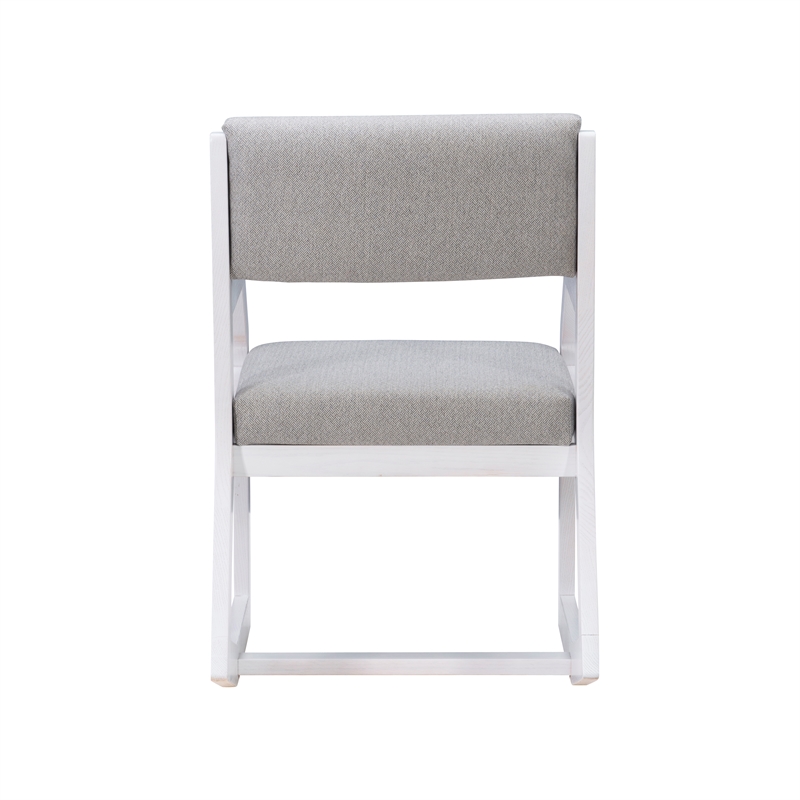Pemberly Row Solid Wood Commercial 2-Position Sled Base Chair in White
