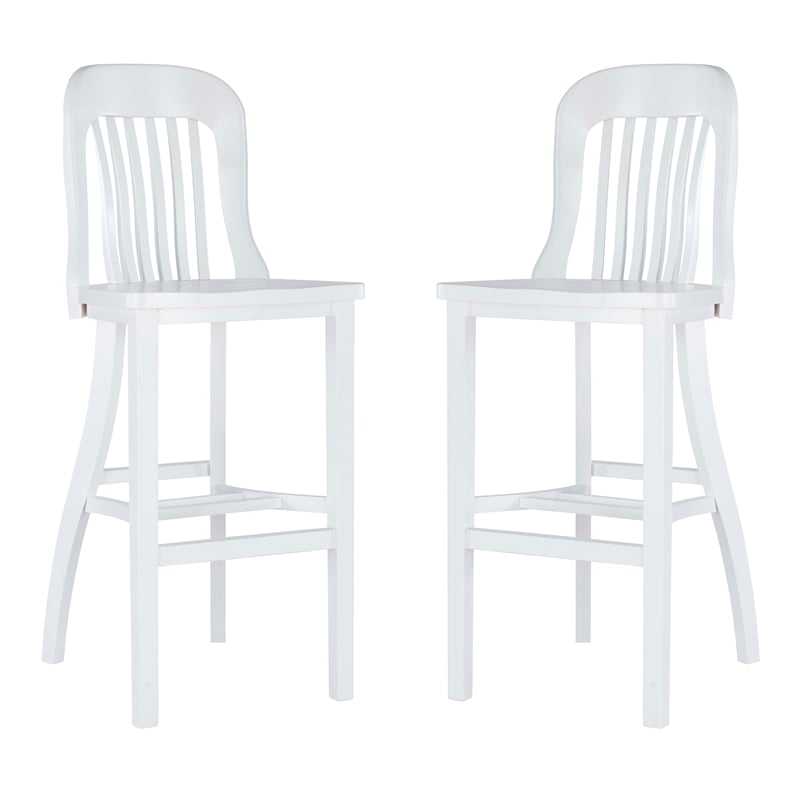 Pemberly Row Set of 2 Commercial Grade Counter Stools in Glossy White