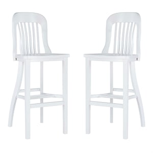 Pemberly Row Set of 2 Commercial Grade Counter Stools in Glossy White