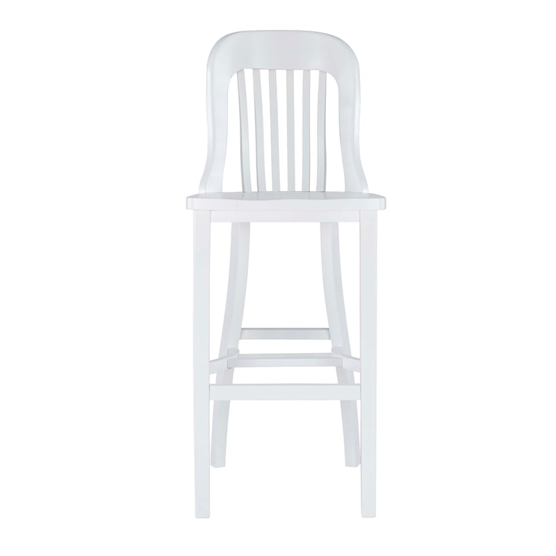 Pemberly Row Set of 2 Commercial Grade Counter Stools in Glossy White