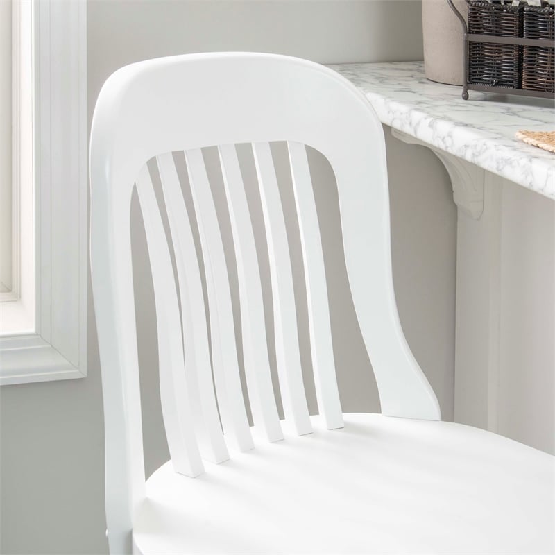 Pemberly Row Set of 2 Commercial Grade Counter Stools in Glossy White