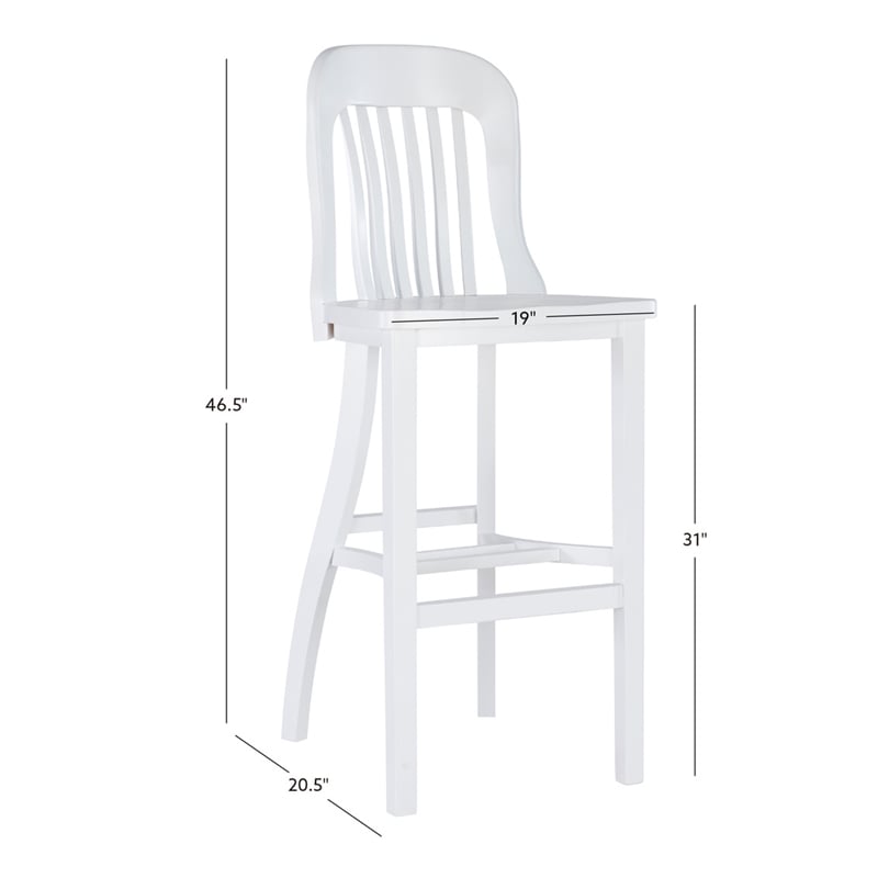Pemberly Row Set of 2 Commercial Grade Counter Stools in Glossy White