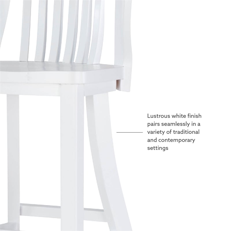 Pemberly Row Set of 2 Commercial Grade Counter Stools in Glossy White