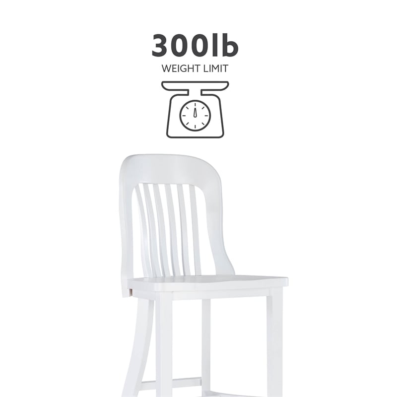 Pemberly Row Set of 2 Commercial Grade Counter Stools in Glossy White