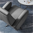 Pemberly Row Modern Performance Velvet Swivel Chair in Gray