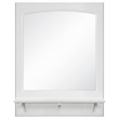 Pemberly Row Concord Wall Mirror Wood Frame with Shelf in White
