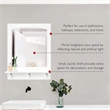 Pemberly Row Concord Wall Mirror Wood Frame with Shelf in White