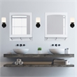 Pemberly Row Concord Wall Mirror Wood Frame with Shelf in White
