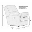Pemberly Row Power Rocker Recliner in Grey Polyester with USB Port