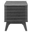 Pemberly Row Wood and Vinyl Record Display Stand in Charcoal