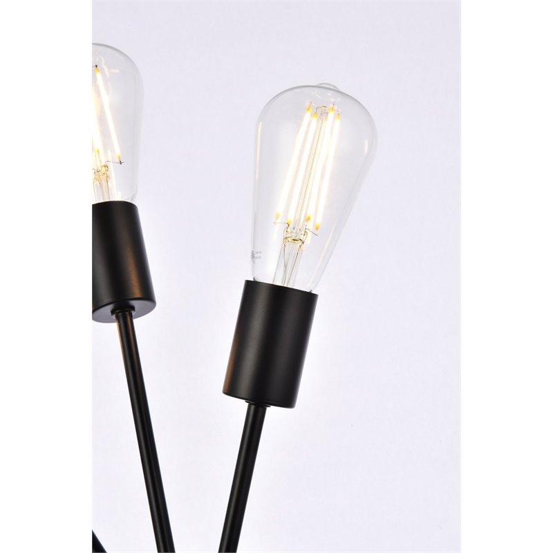 Pemberly Row 3-Light Metal Bath Sconce in Black Modern Design