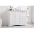 Pemberly Row Solid Wood and Metal Single Bathroom Vanity in White 42