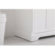Pemberly Row Solid Wood and Metal Single Bathroom Vanity in White 42