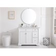 Pemberly Row Solid Wood and Metal Single Bathroom Vanity in White 42