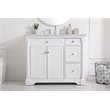 Pemberly Row Solid Wood and Metal Single Bathroom Vanity in White 42