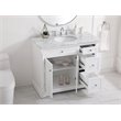 Pemberly Row Solid Wood and Metal Single Bathroom Vanity in White 42
