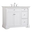 Pemberly Row Solid Wood and Metal Single Bathroom Vanity in White 42
