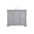 Pemberly Row Solid Wood and Metal Single Bathroom Vanity in Gray 42
