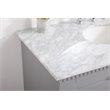 Pemberly Row Solid Wood and Metal Single Bathroom Vanity in Gray 42