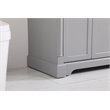Pemberly Row Solid Wood and Metal Single Bathroom Vanity in Gray 42