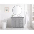Pemberly Row Solid Wood and Metal Single Bathroom Vanity in Gray 42
