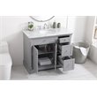 Pemberly Row Solid Wood and Metal Single Bathroom Vanity in Gray 42