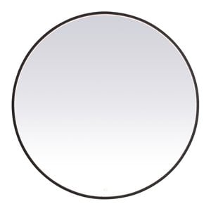 Pemberly Row 30x36&quot LED Mirror with Aluminum Frame in Black