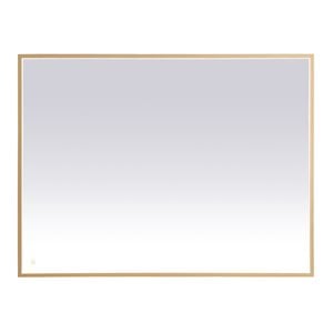 Pemberly Row 36x48&quot LED Mirror with Aluminum Frame in Brass