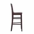 Pemberly Row Set of 2 Slat Back Wood Bar Stools in Dark Brown Finish