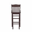 Pemberly Row Set of 2 Slat Back Wood Bar Stools in Dark Brown Finish